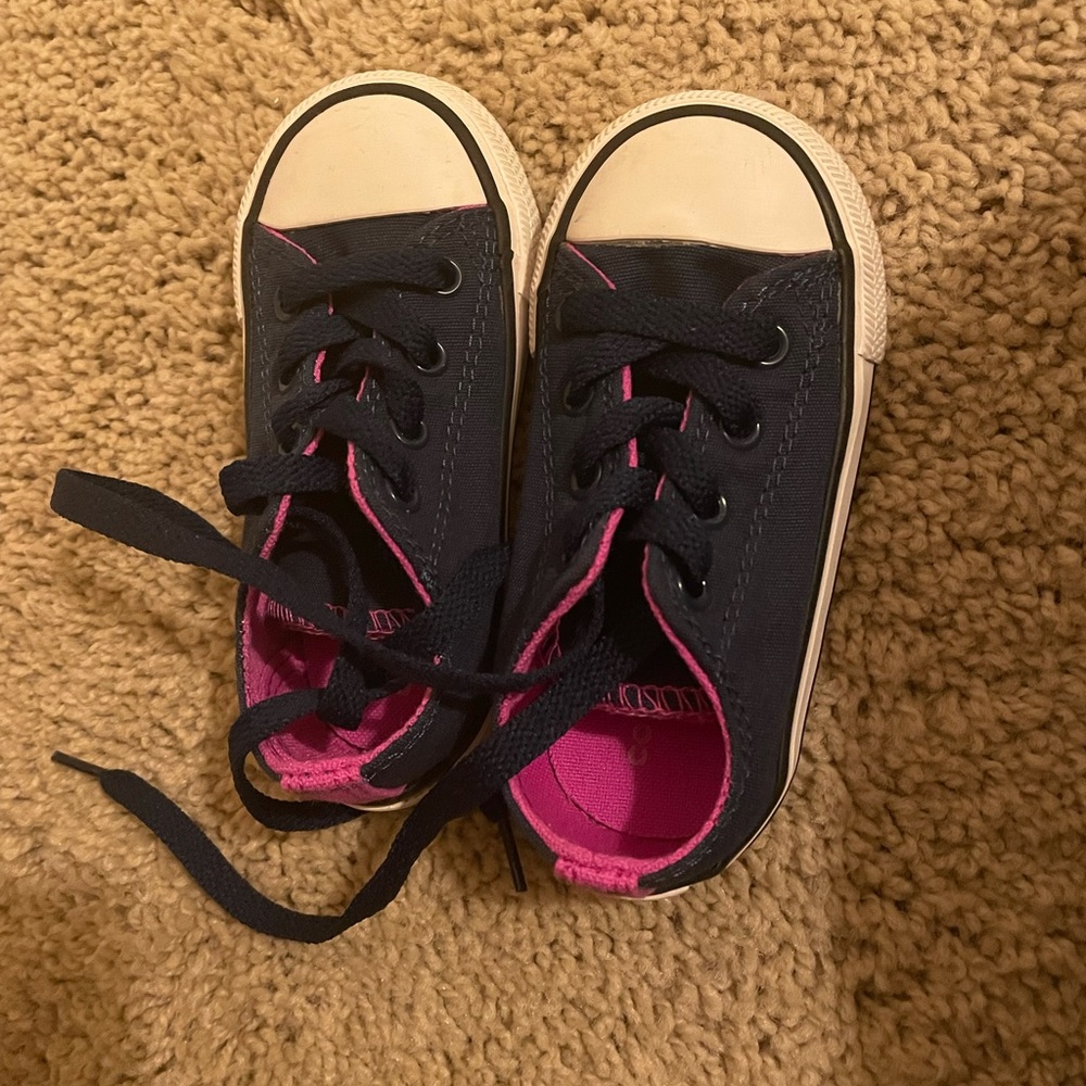 Toddler Navy Blue Converse. Used once. Size 6.